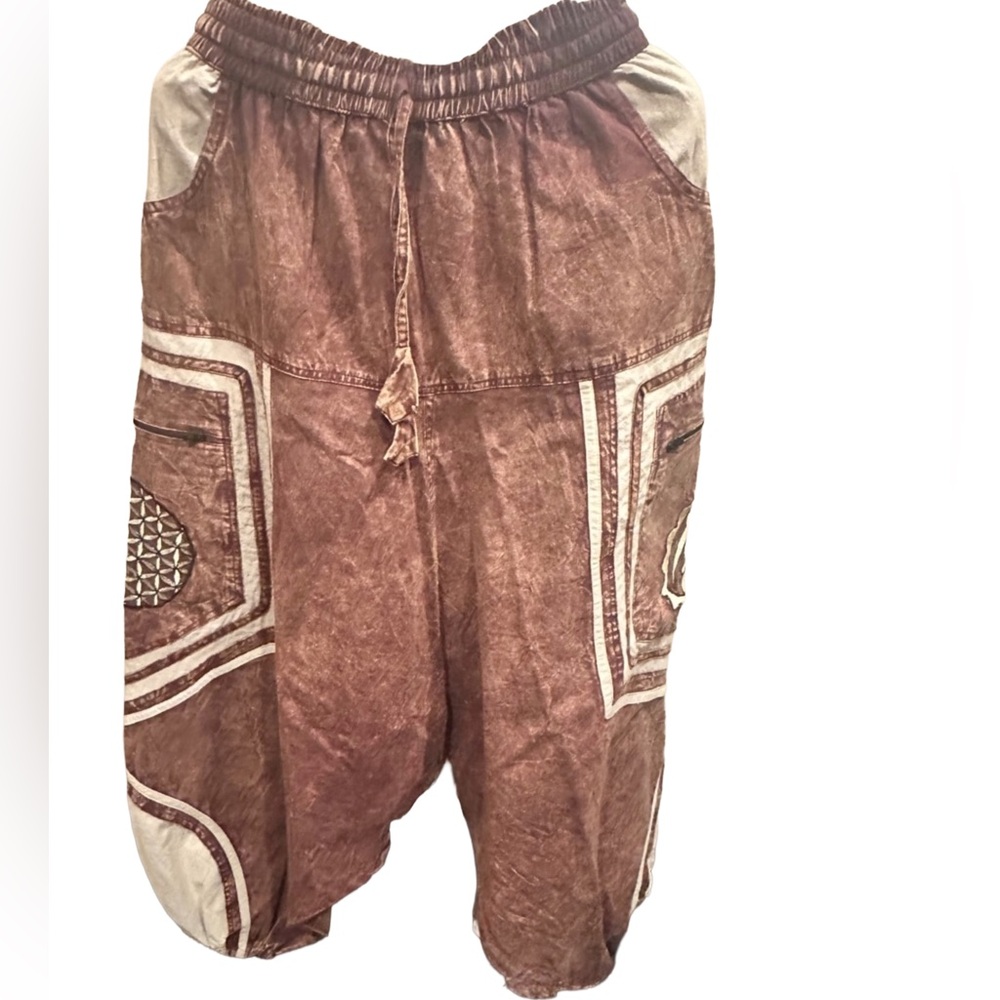 Himalaya Handmade Boho Harem Shorts – Unisex Festival Tribal Joggers – One Size